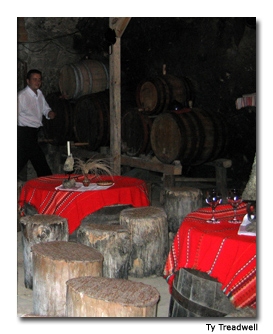 The interior of the cave is the perfect place to sample the authentic Melnik wine.